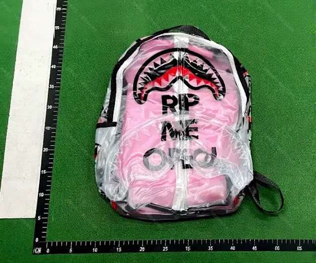 Unbranded Backpacks Shark-mouth graphic checkerboard backpack product detail image 9