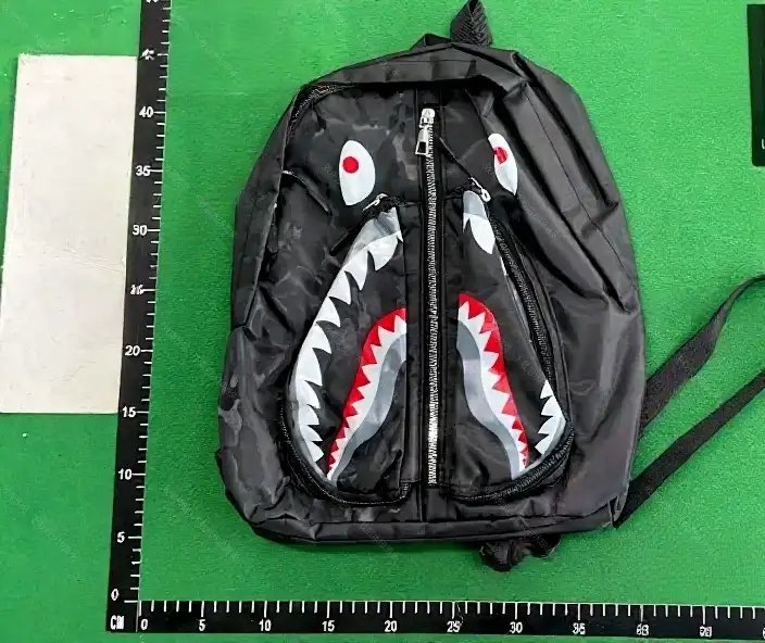 Unbranded Backpacks Shark-mouth graphic checkerboard backpack image 7