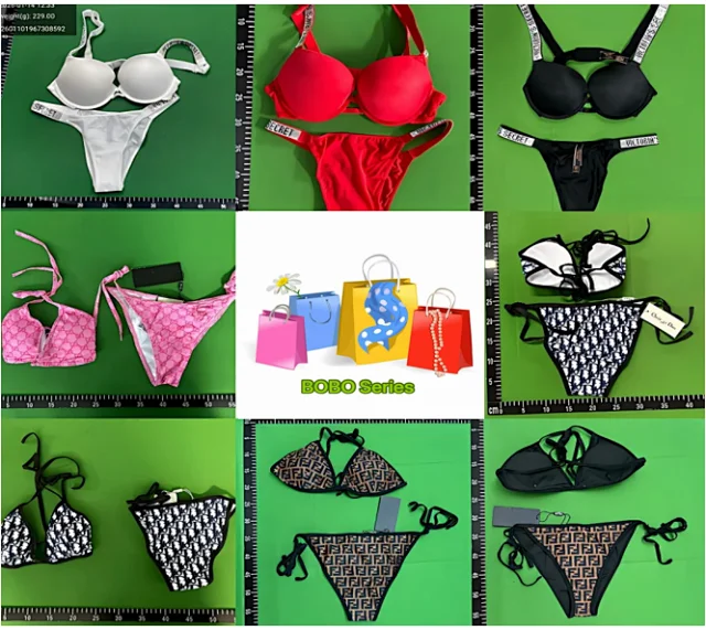 Victoria's Secret Underwear Rhinestone Logo Strap Bra and Thong Set product detail image 1