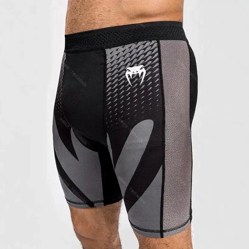 Venum T-Shirts Short-Sleeve UFC Fight Shirt — 28-Gray tight shorts