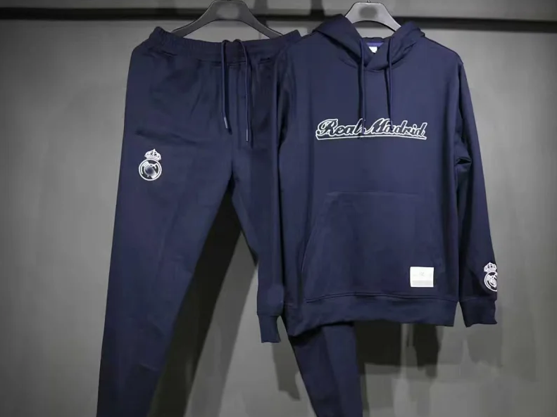 Unbranded Tracksuits Football-Inspired Zip-Up Track Jacket and Pants Set — 25 Real Madrid sweater suit