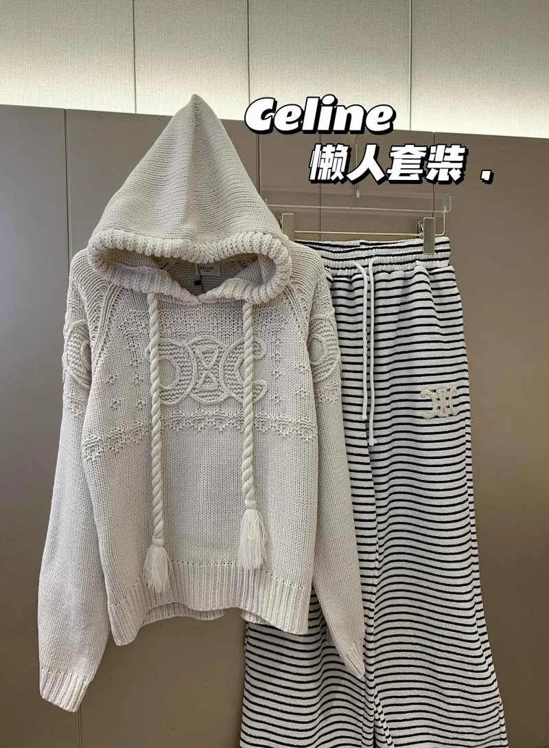Celine Knitwear Cable-Knit Zip-Up Cardigan with Triomphe Motif image 9
