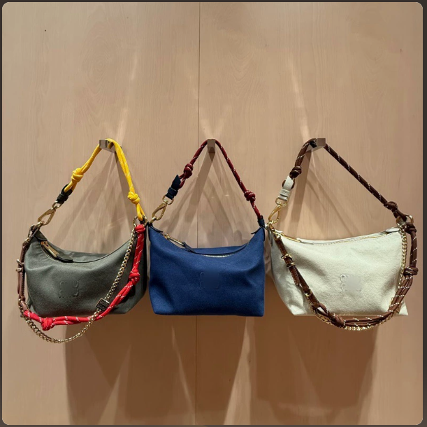 Miu Shoulder Bags Small zip-top bag with rope handle and chain strap image 3