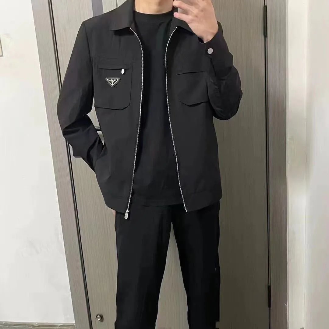 Prada Jackets Hooded Zip Jacket with Triangle Logo — Prada14
