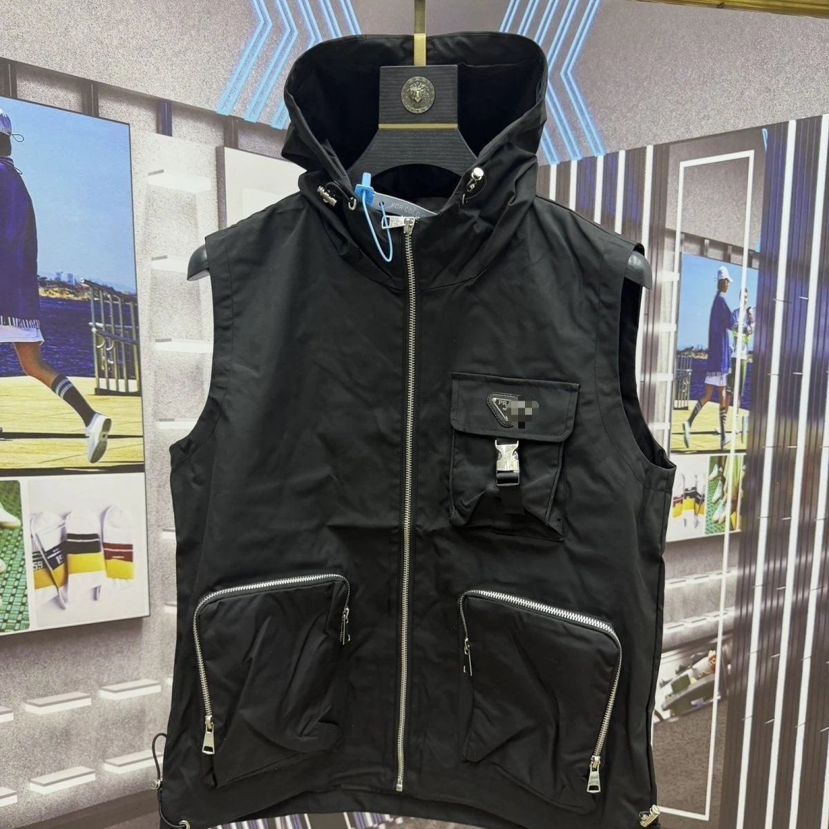 Prada Jackets Hooded Zip Jacket with Triangle Logo — Prada18