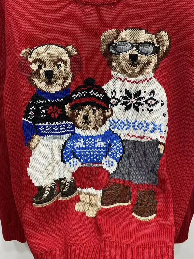 Unbranded Knitwear Crewneck bear graphic knit sweater product detail image 3