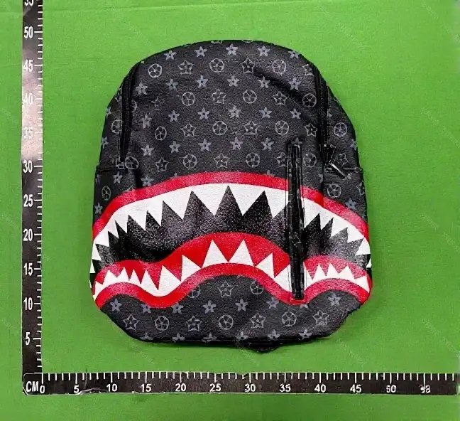 Unbranded Backpacks Shark-mouth graphic checkerboard backpack image 3