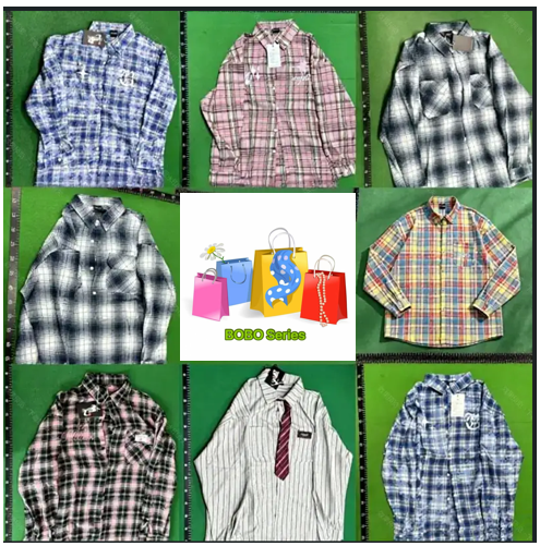 HTTAOSUP Shirts Plaid Long-Sleeve Button-Up Shirt product image