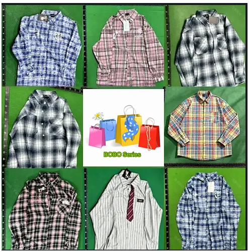 HTTAOSUP Shirts Plaid Long-Sleeve Button-Up Shirt product detail image 1