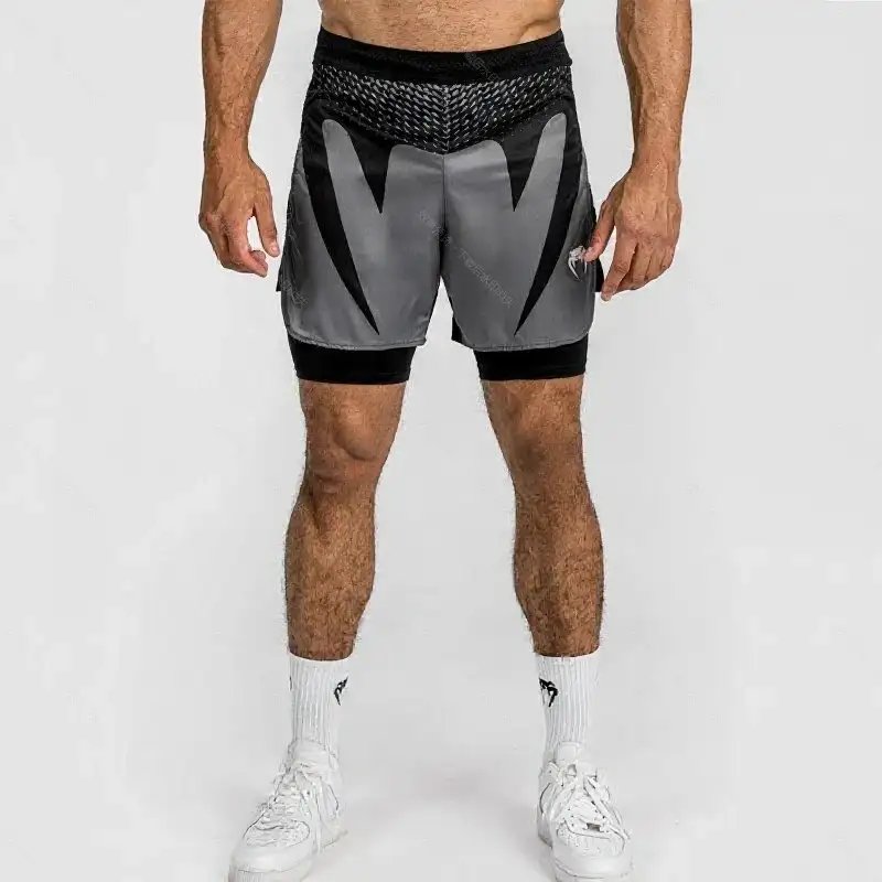 Venum T-Shirts Short-Sleeve UFC Fight Shirt — 18-Gray shorts