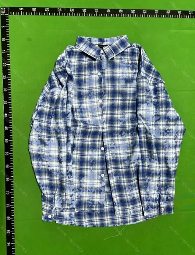 HTTAOSUP Shirts Plaid Long-Sleeve Button-Up Shirt product detail image 5