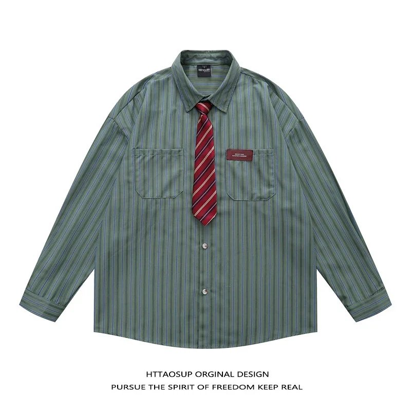 HTTAOSUP Shirts Plaid Long-Sleeve Button-Up Shirt image 13