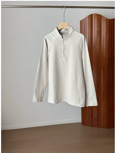 Unbranded T-Shirts Short-Sleeve Half-Zip Stand-Collar T-Shirt product detail image 10