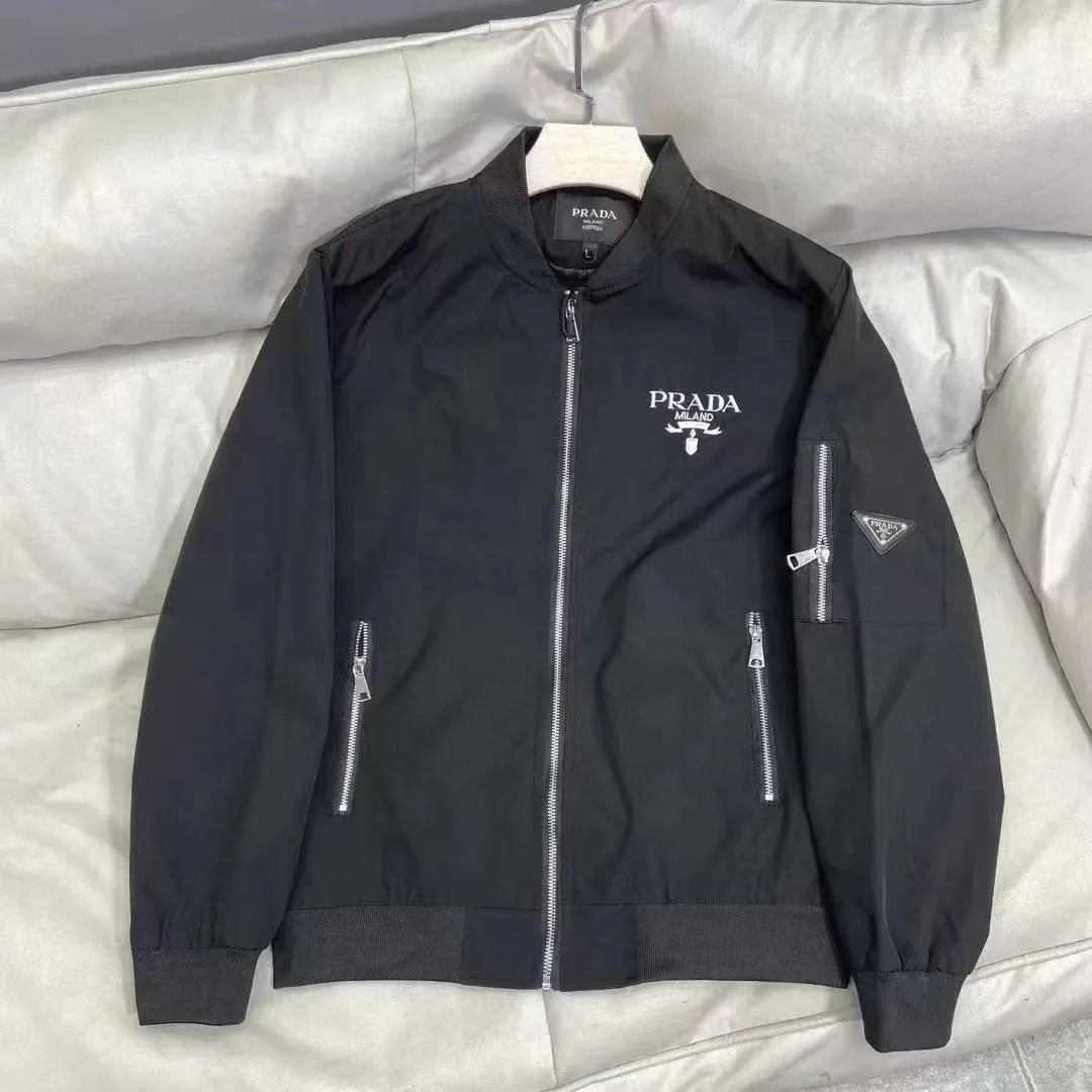Prada Jackets Hooded Zip Jacket with Triangle Logo — Prada17
