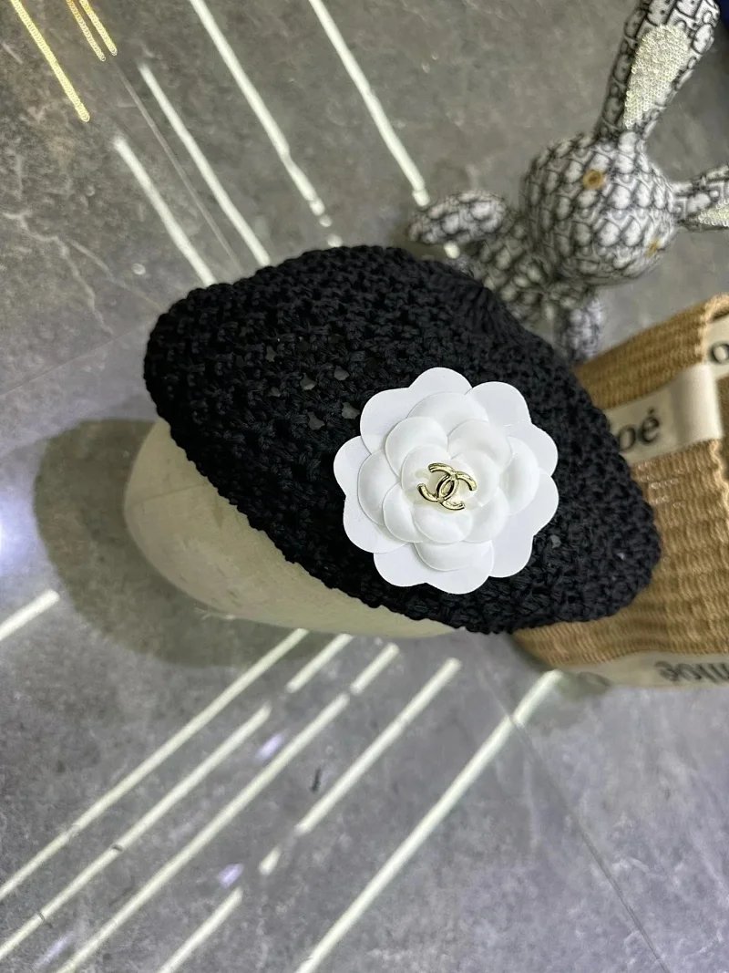 Chanel Hats Logo-Embroidered Baseball Caps and Bow Straw image 7