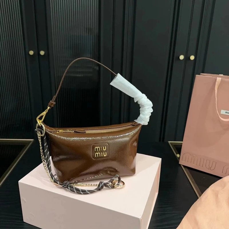 Miu Shoulder Bags Small zip-top bag with rope handle and chain strap image 6