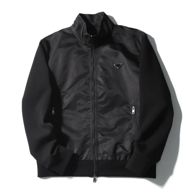 Prada Jackets Hooded Zip Jacket with Triangle Logo — Prada23