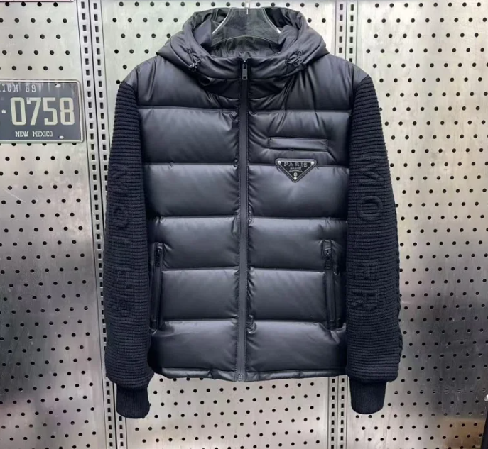 Prada Jackets Hooded Zip Jacket with Triangle Logo — PARIS5