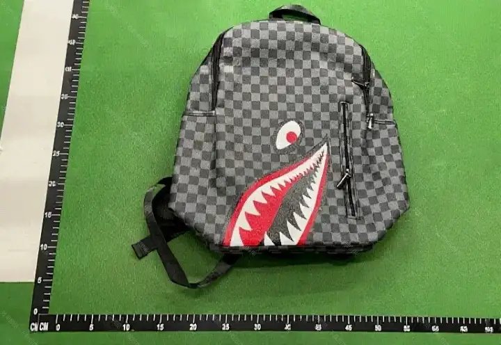 Unbranded Backpacks Shark-mouth graphic checkerboard backpack image 5