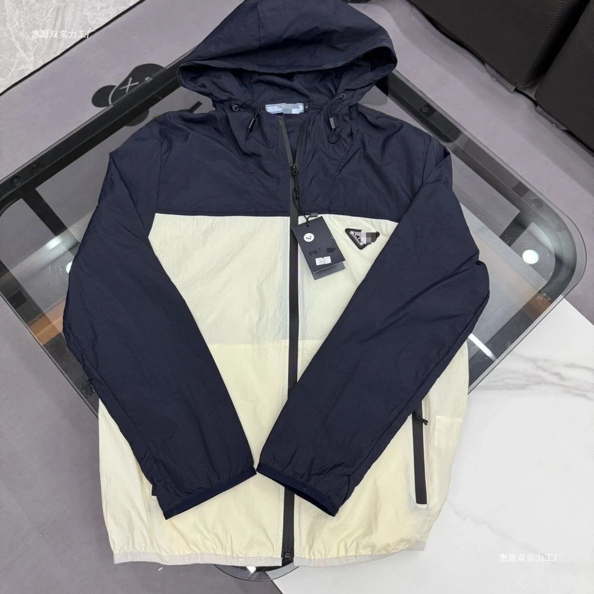 Prada Jackets Hooded Zip Jacket with Triangle Logo — Prada15