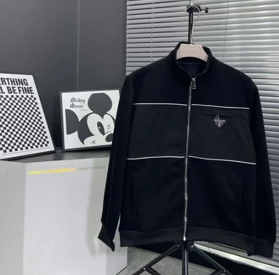Prada Jackets Hooded Zip Jacket with Triangle Logo — Prada13