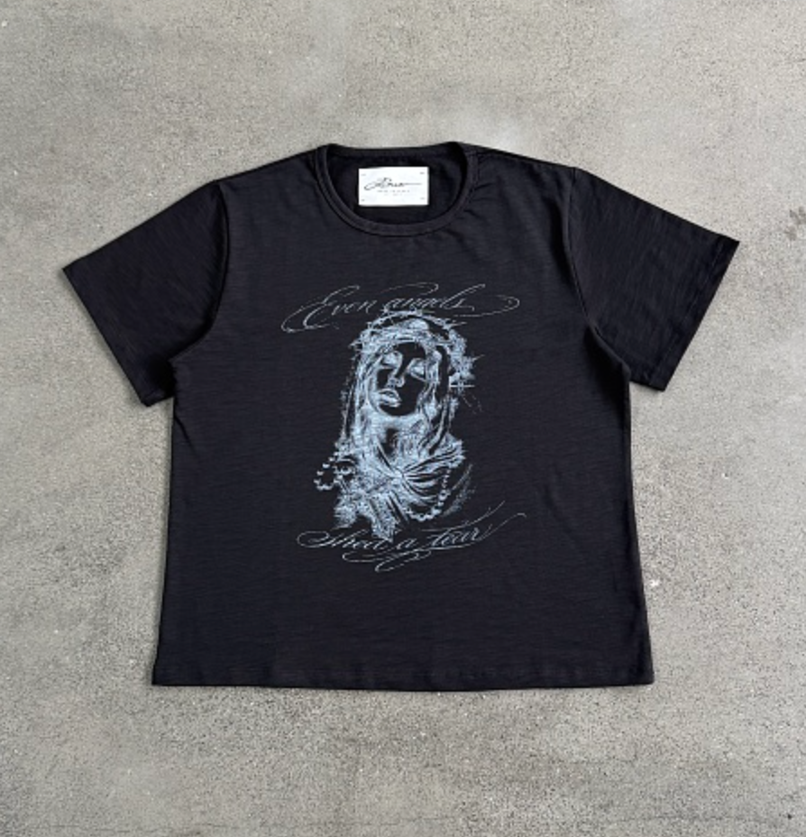 Artisanal Graphic Print White Vintage-Style T-Shirt