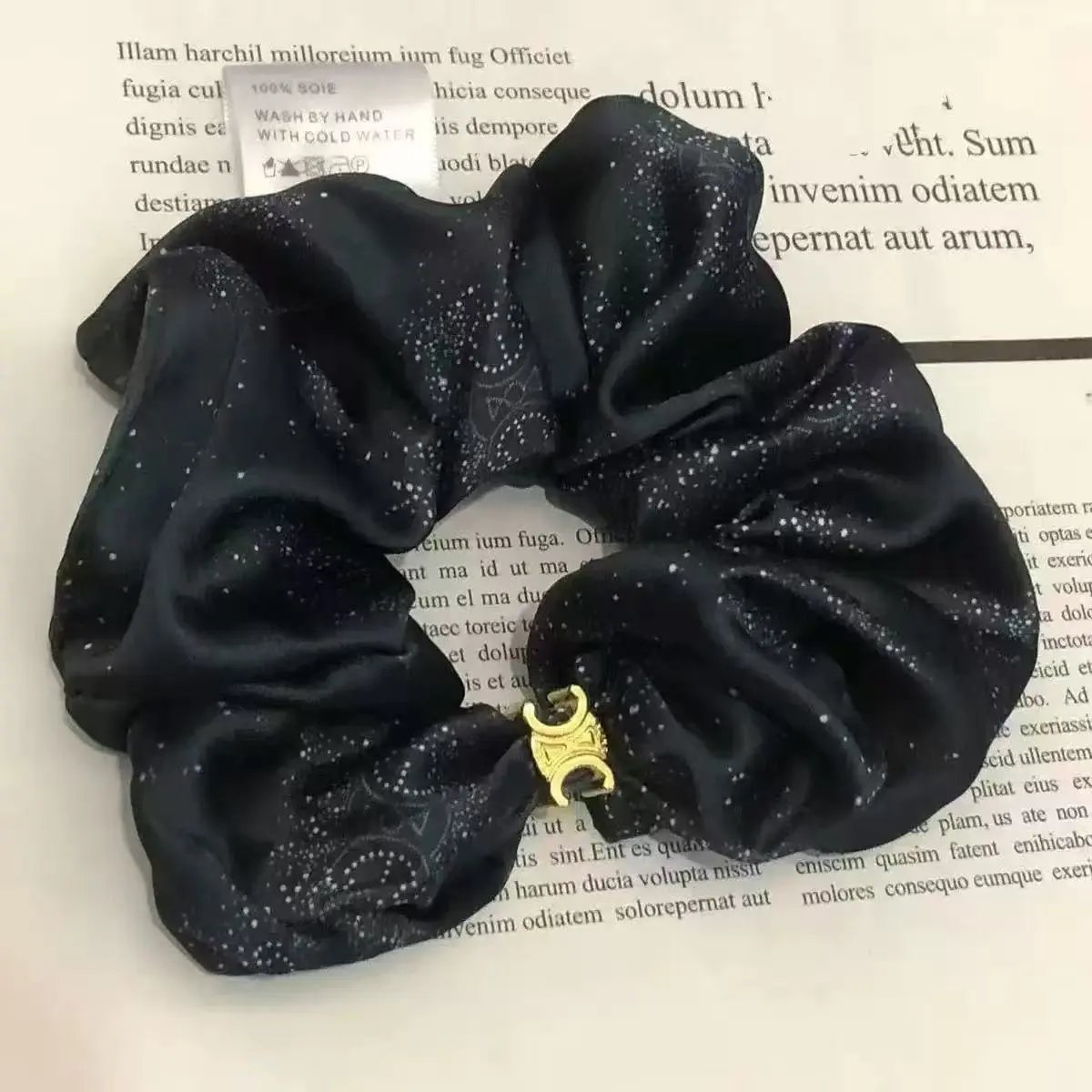 Prada Uncategorized Denim Triangle Plaque Headband — 6
