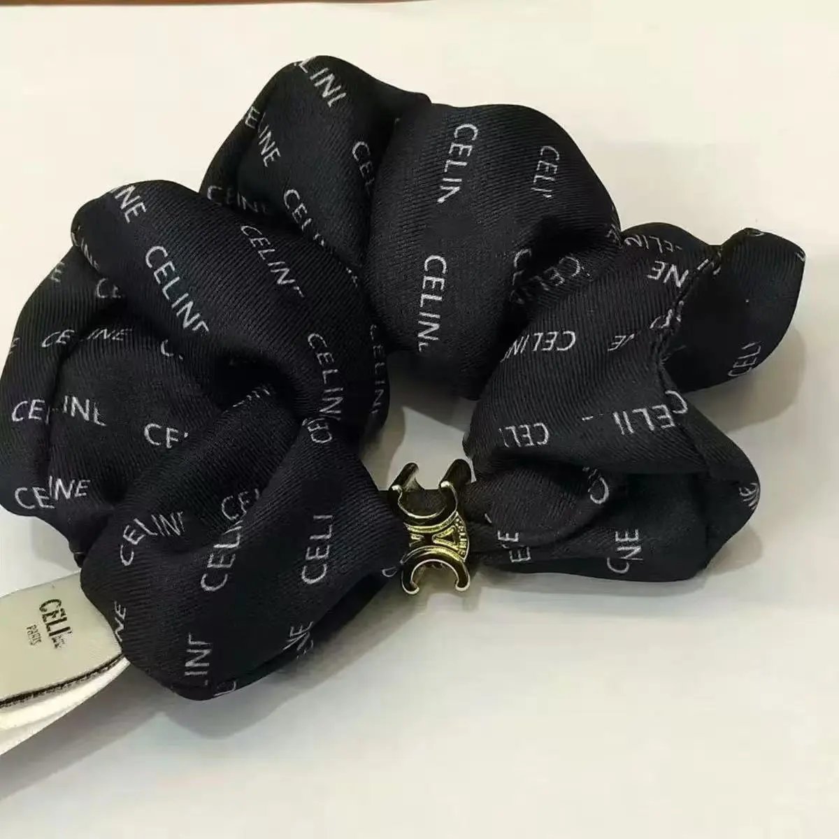 Prada Uncategorized Denim Triangle Plaque Headband — 19