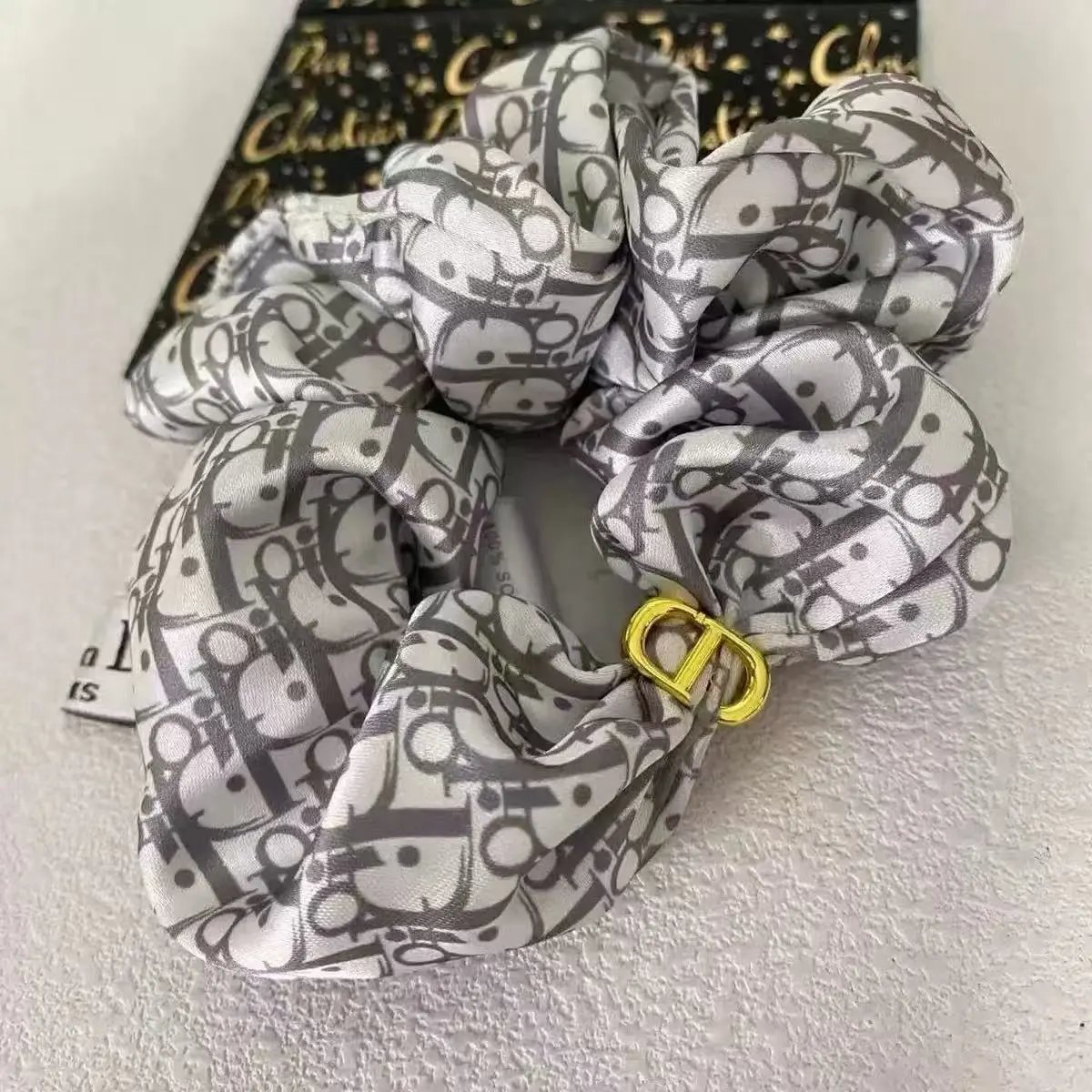 Prada Uncategorized Denim Triangle Plaque Headband — 4