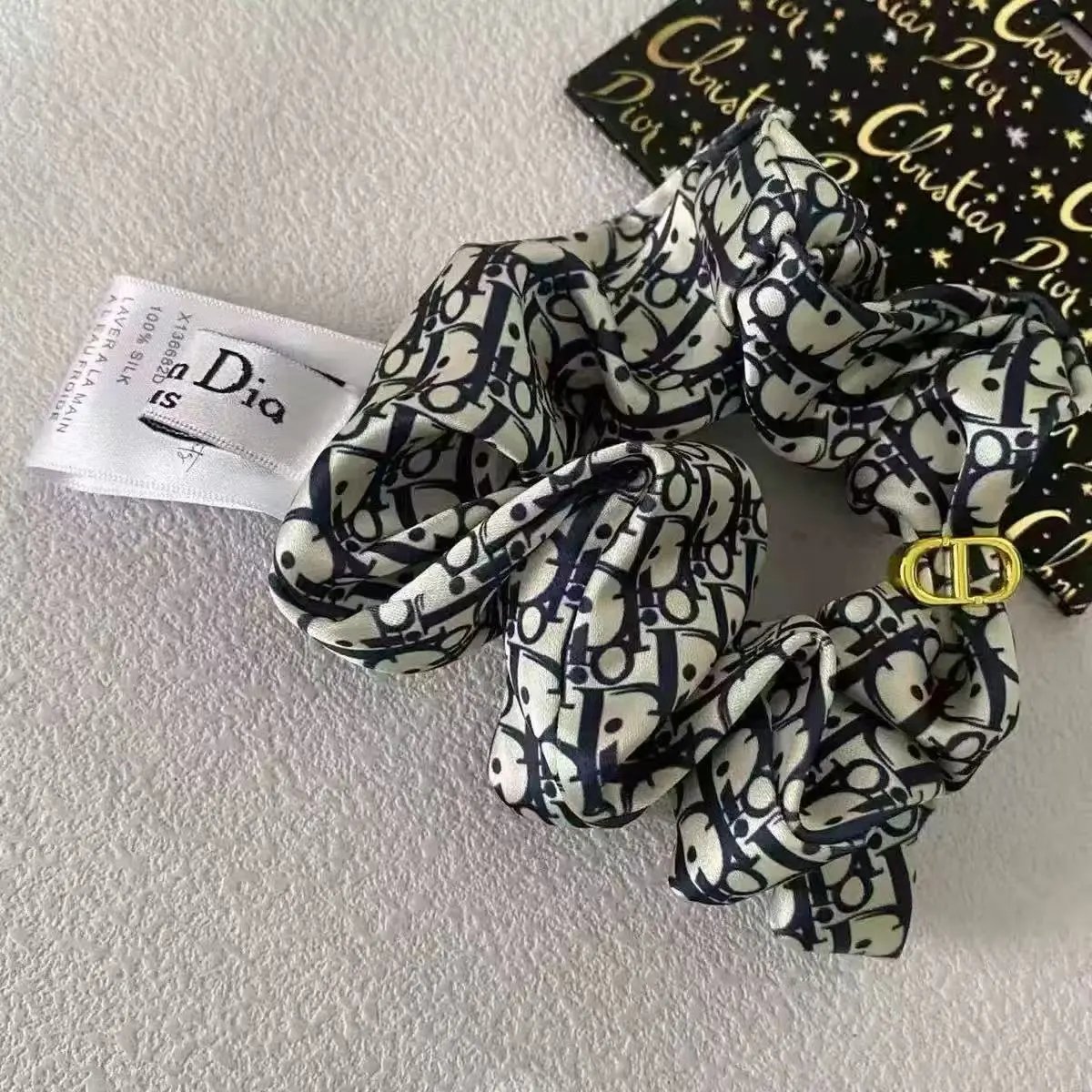 Prada Uncategorized Denim Triangle Plaque Headband — 5