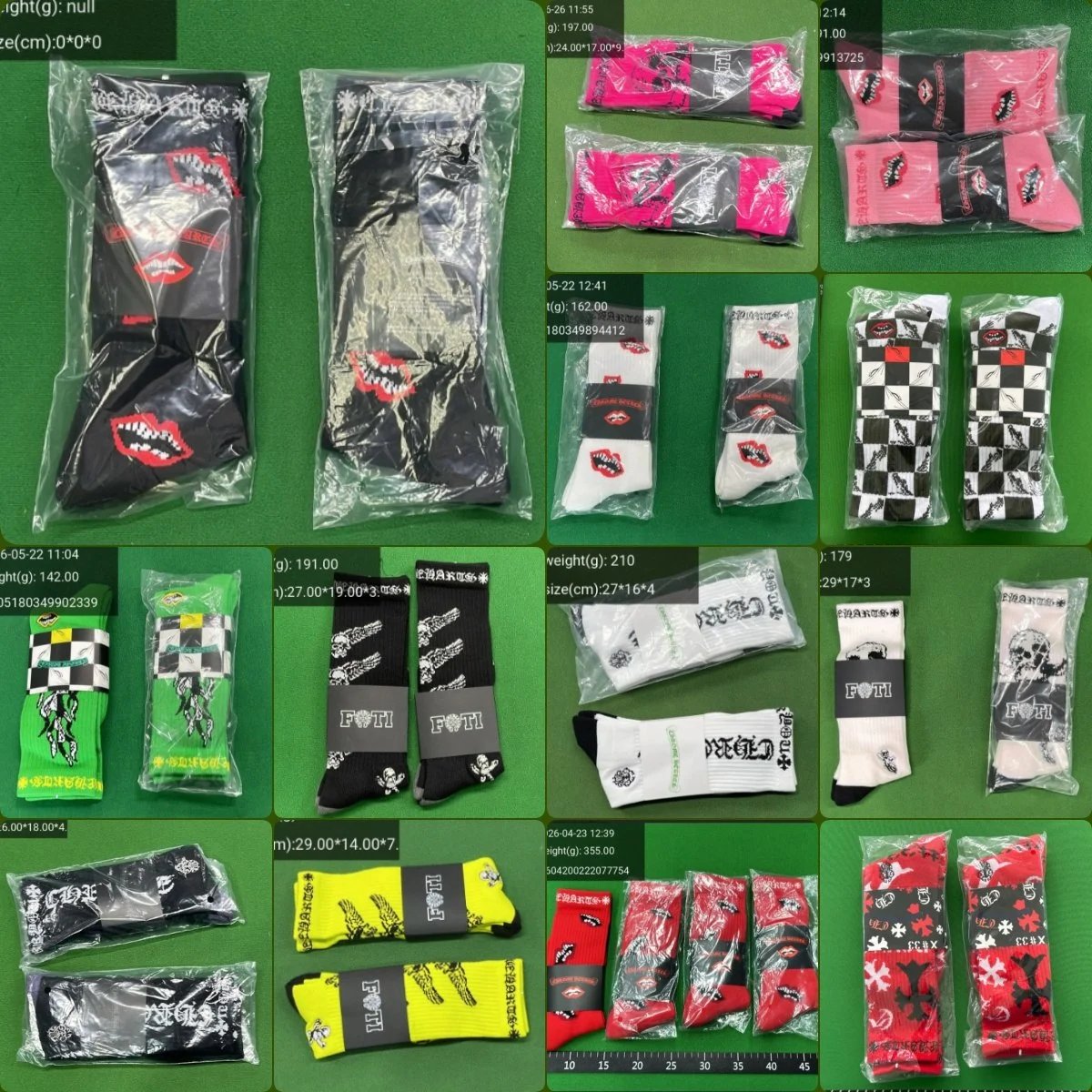 Crocker Love CH Striped Letter Embroidered Label Sport Couple Socks