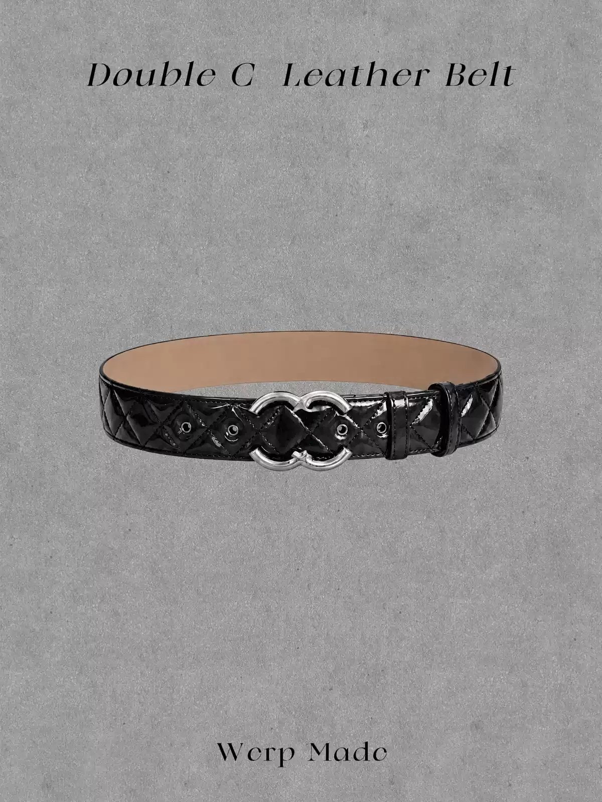 Werp Double C Patent Leather Quilted Belt TM1079909333014 (Presale, Ships Within 15 Days)