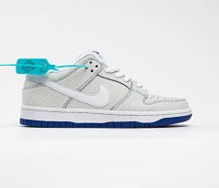 Nike SB Dunk Low PRM Men's and Women's Cymbidium Buckle Buckle Burgundy Low Top Sneakers Retro Fashion Casual Shoes White Blue CJ6884 100