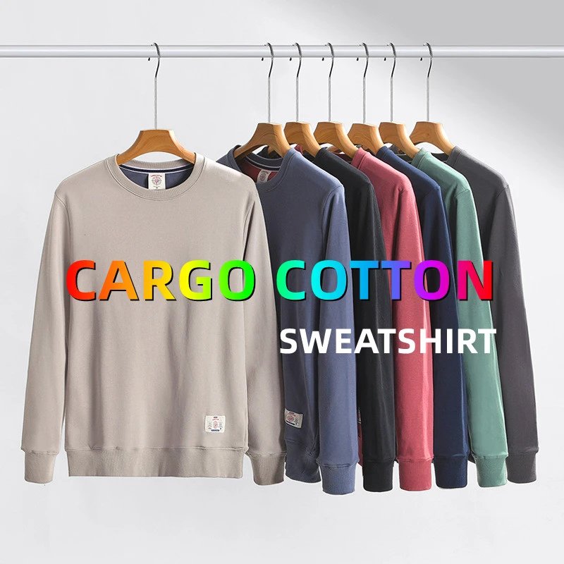 #PRO058 CARGO COTTON SWEATSHIRT workwear round neck sweatshirt