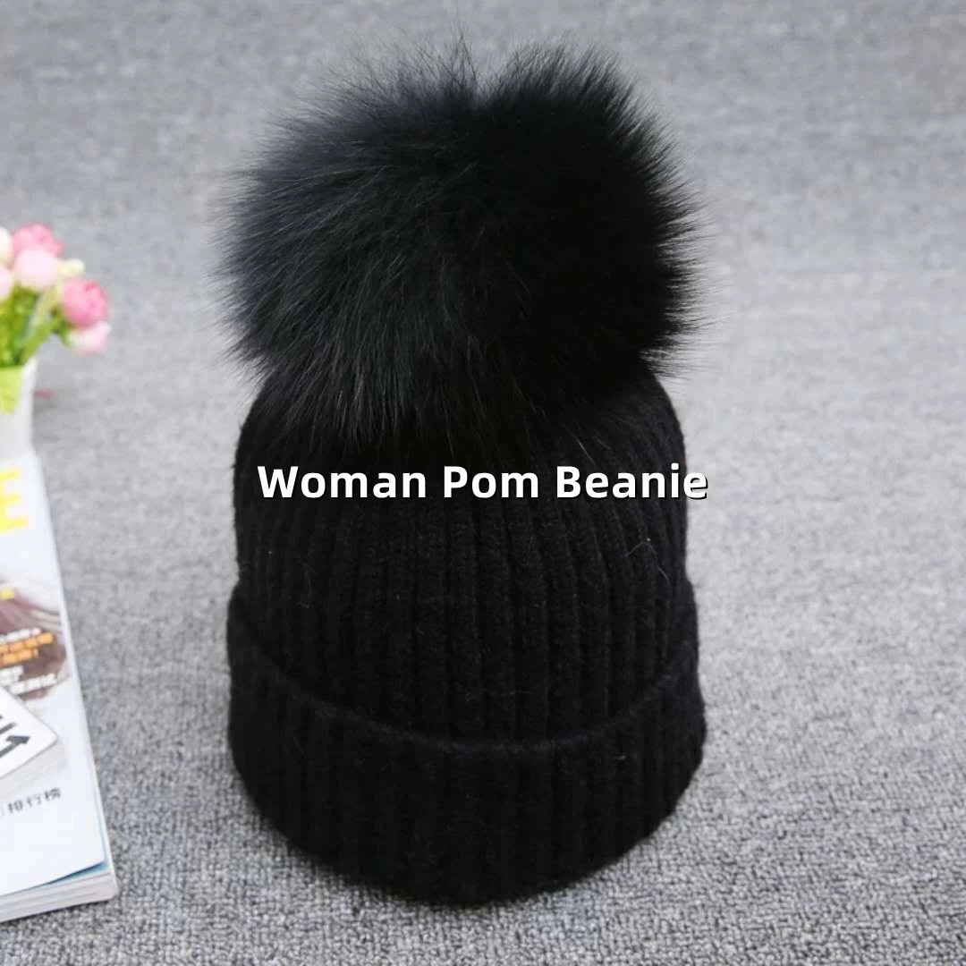 #PRO043 Women's Pom Pom Wool Hat