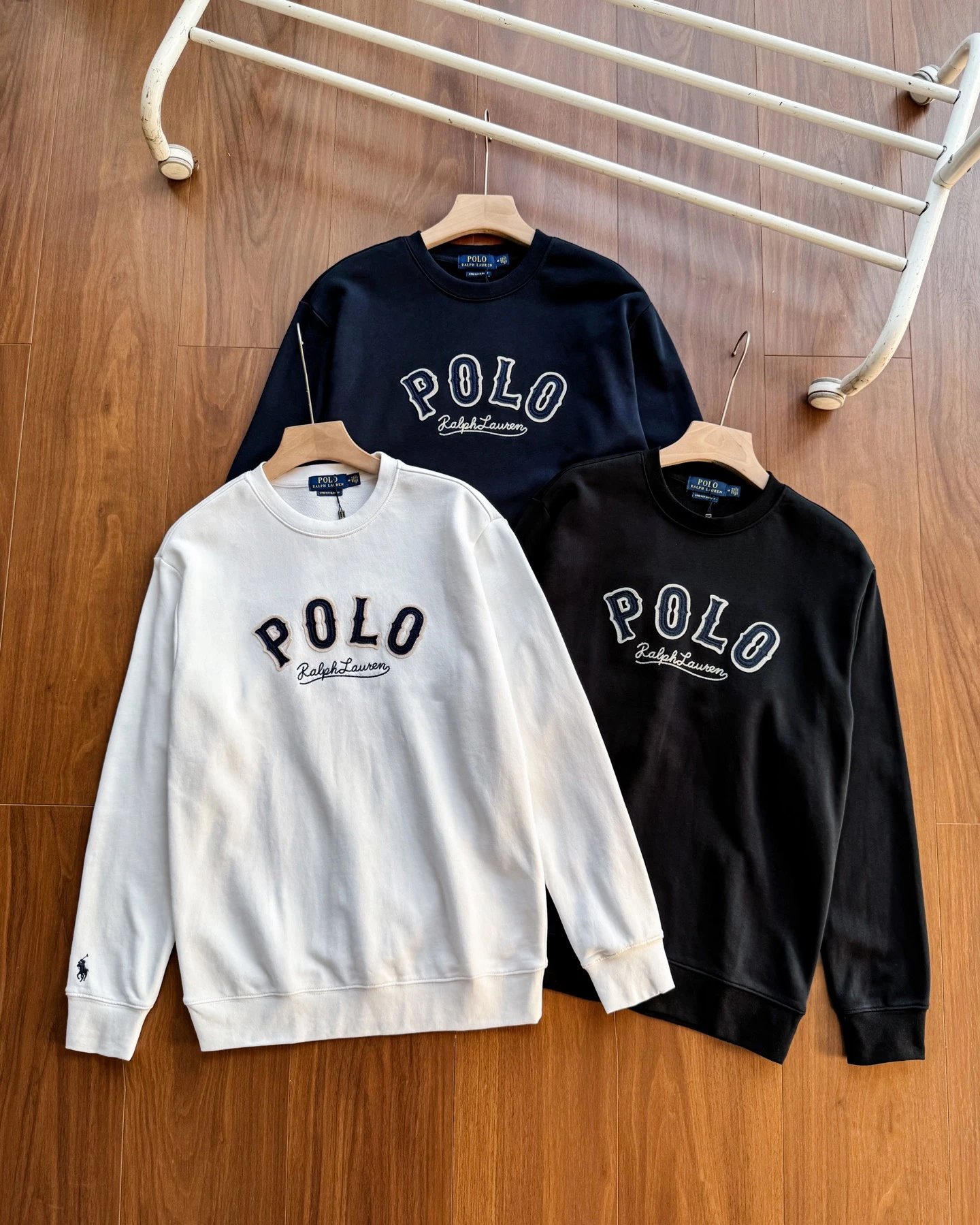 SweaterSHIRT RL纯色刺绣圆领卫衣524592 E