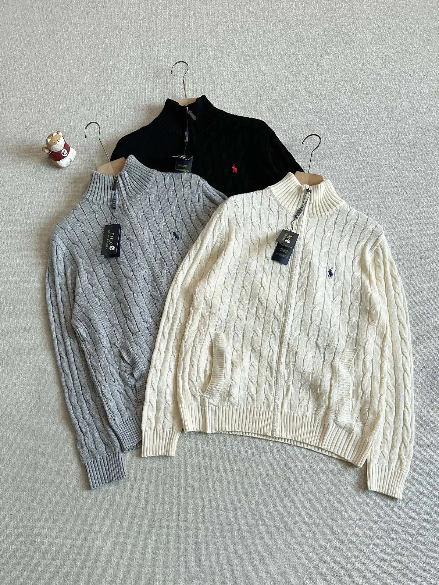 RL Cable-knit full-zip cardigan RL 绞花全拉链开衫 526965 E