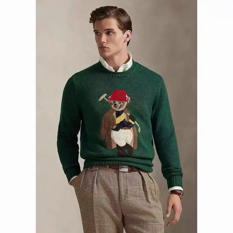 （¥278）（€28.3 promotional price for one month）##Bear Sweater RL0804高尔夫红色帽子熊毛衣 P