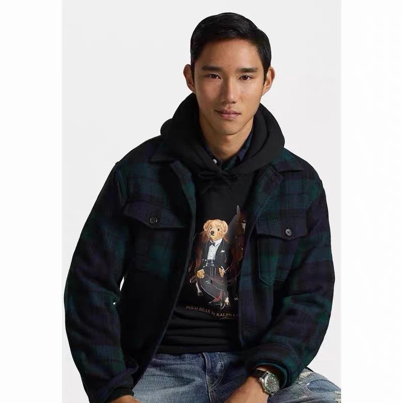 bear Fleece hoodie RL小熊牵马连帽卫衣 Y