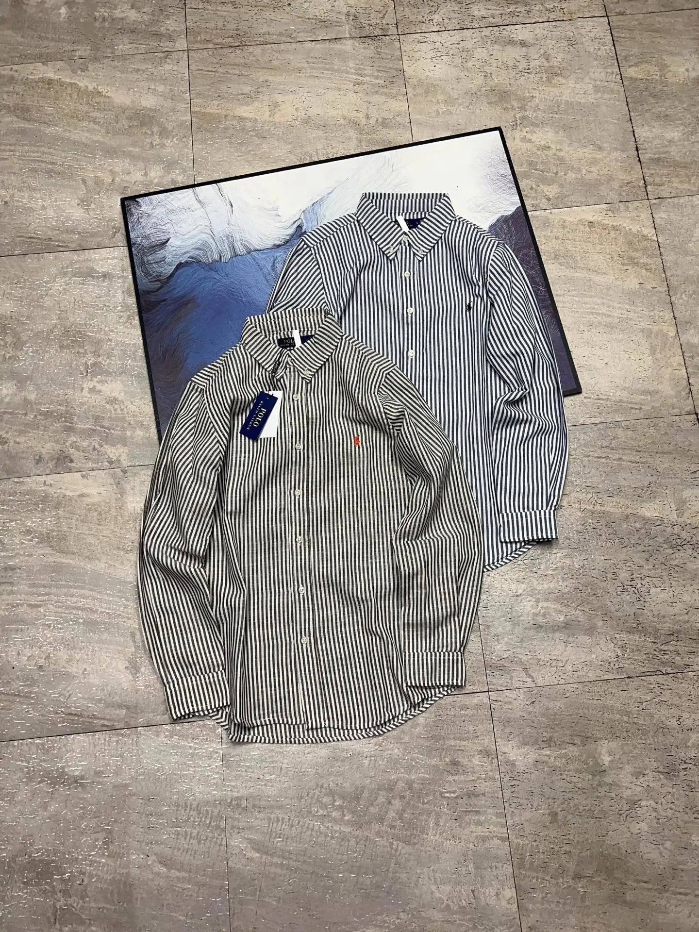 RL Linen red striped shirt RL 亚麻红条纹衬衫 526608 E