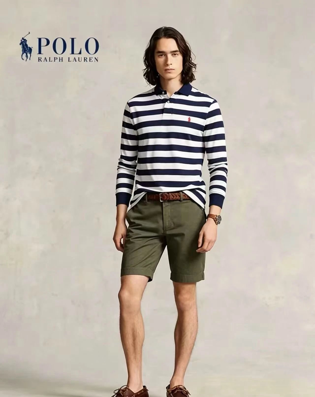 Stripe long sleeve polo RL条纹长袖 Y