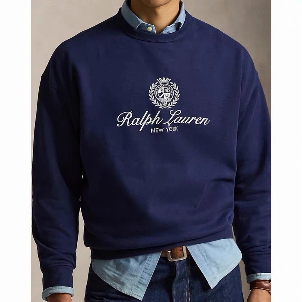 Relaxed Fit Fleece Graphic Sweatshirt RL皇冠加绒卫衣 Y
