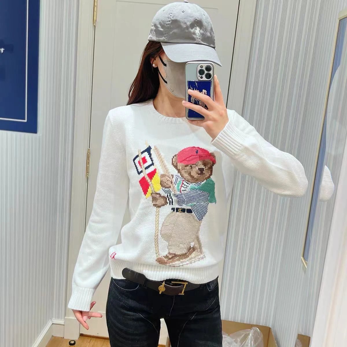 Bear Sweater RL0066荡秋千白色熊 P