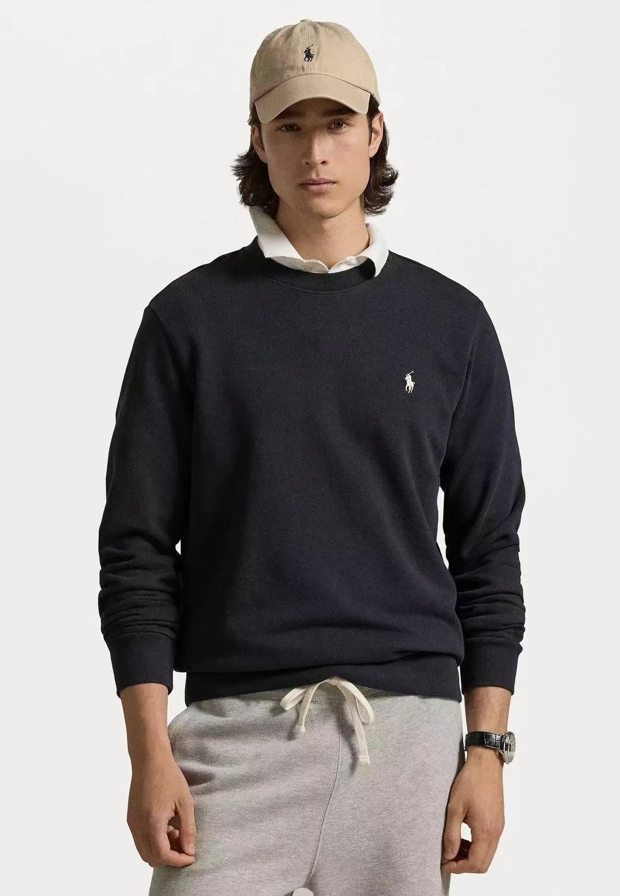 Fleece lined sweatshirt (couples' style) embroidered fleece hoodie 503237 E
