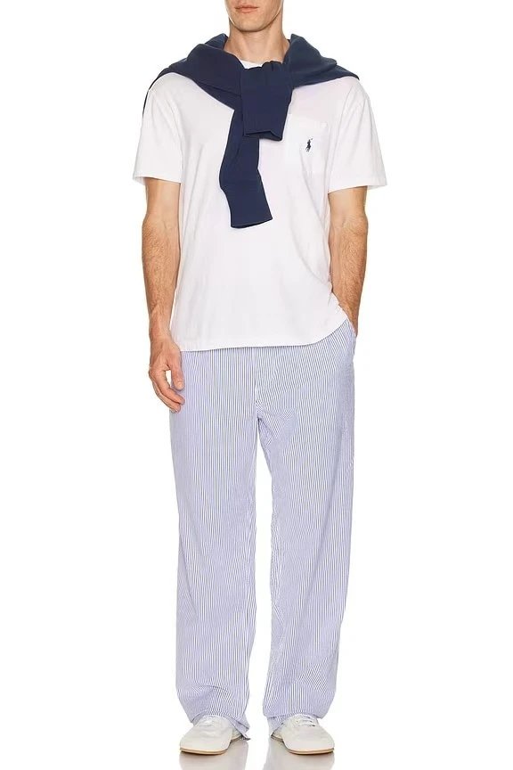 RL Seersucker striped pants RL 泡泡纱条纹长裤 KC