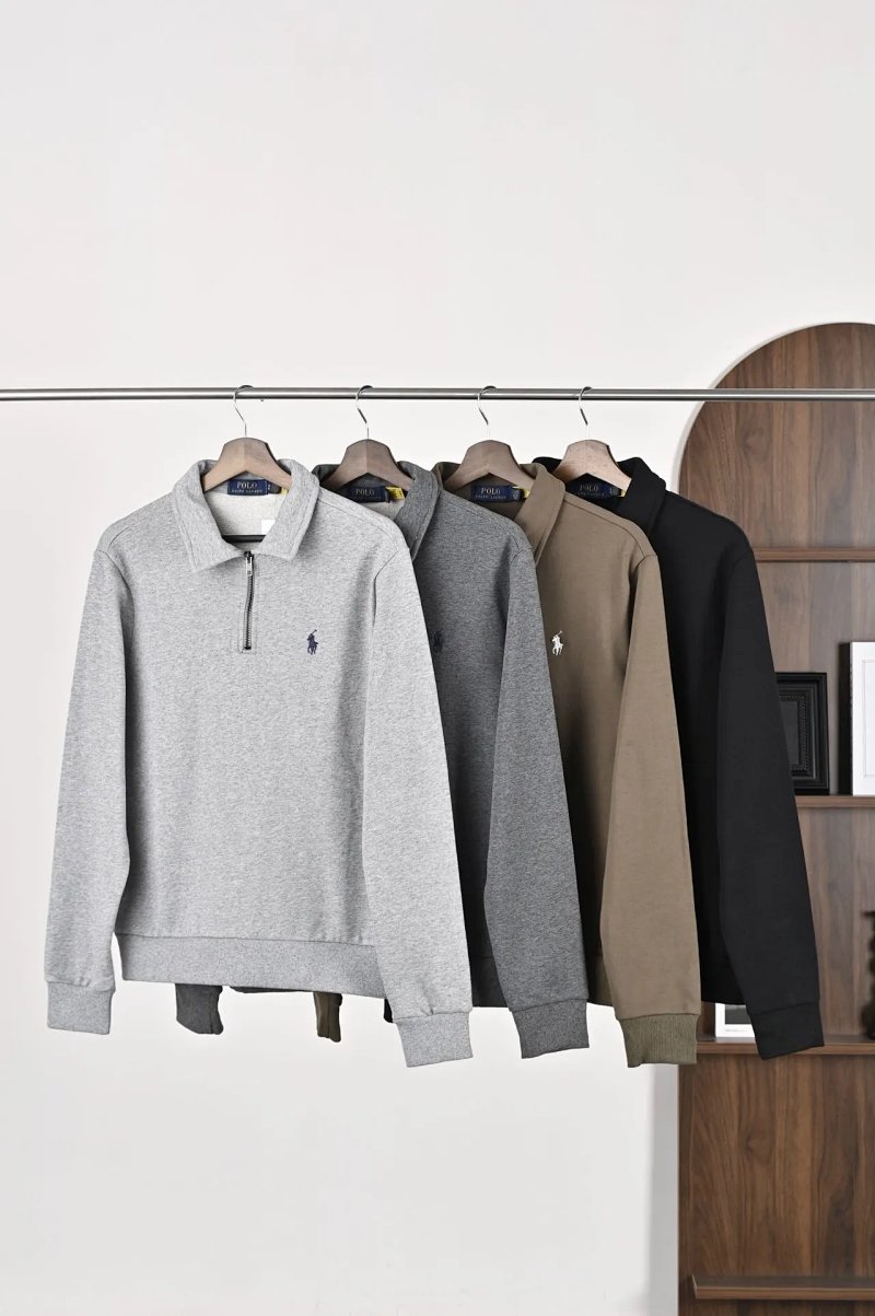 （¥152）##（€16.6 promotional price for one month）unisex collared 1/4 zip sweatshirt 翻领半拉链卫衣 M