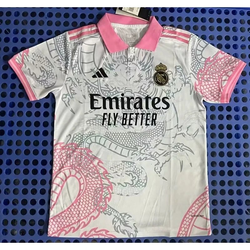 Real Madrid Dragon Pink Collar Polo - Style 29
