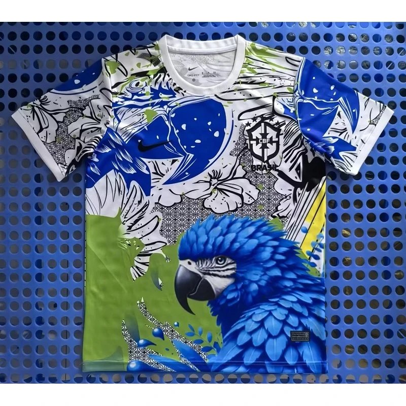 2025-2026 Brazil Macaw Blue White Football Jersey - Style 33