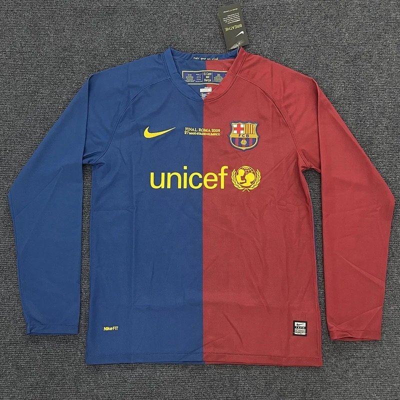 2009-2010 Barcelona Home Long Sleeve Football Jersey - Style 20