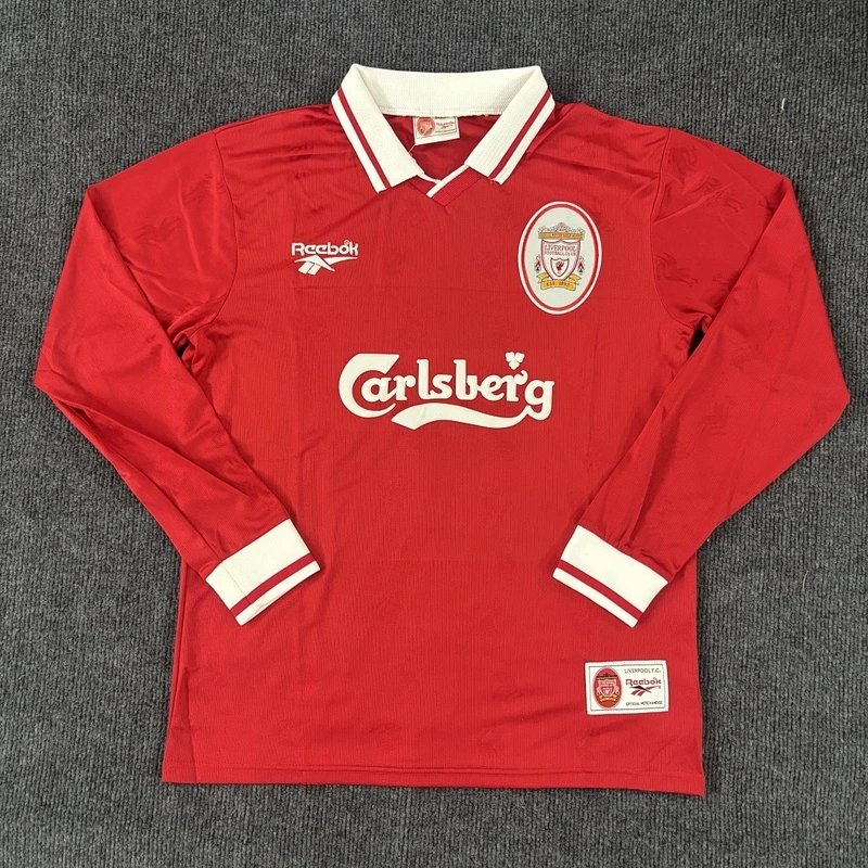 1996-1997 Liverpool Home Long Sleeve Red Jersey - Style 34